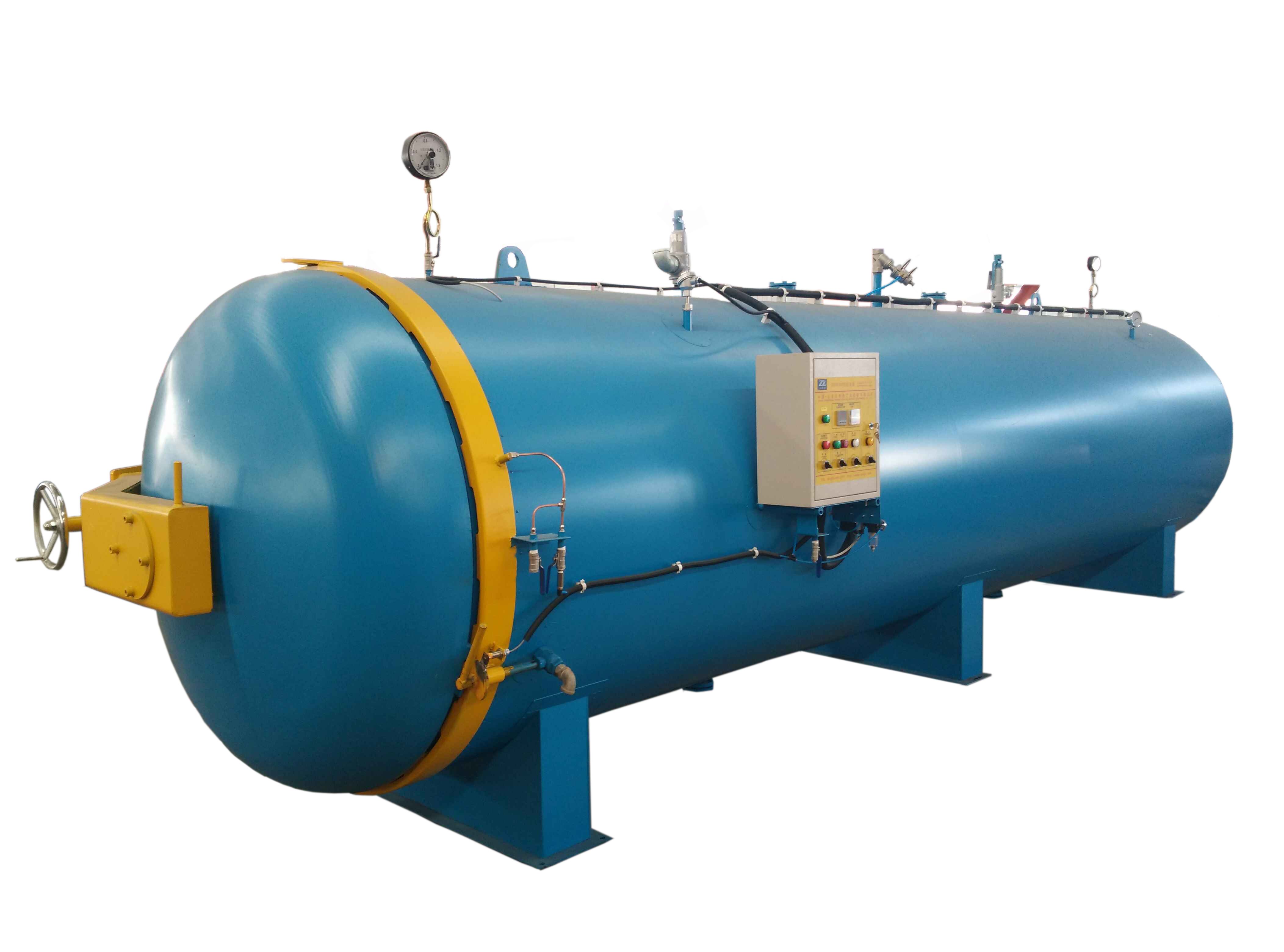 <b>硫化罐適用于橡膠、輪胎翻新、膠輥、膠管、膠囊、膠鞋、膠帶、膠板、管道等產(chǎn)品硫化，無(wú)錫雷特石化重工裝備有限公司以成熟的技術(shù)，先進(jìn)的生產(chǎn)設備設計制選大型硫化罐、立式硫</b>